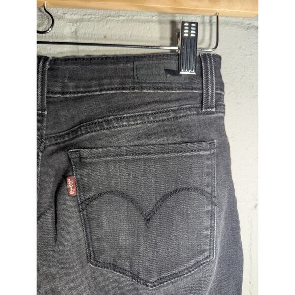 Levi's Womens Demi Curve Mid Rise SKINNY JEANS Pants Casual Black Sz 4/27 - Picture 4 of 4